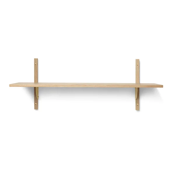 ferm LIVING-collectie Houten wandrek Sector Shelf S/W - eiken - Brass