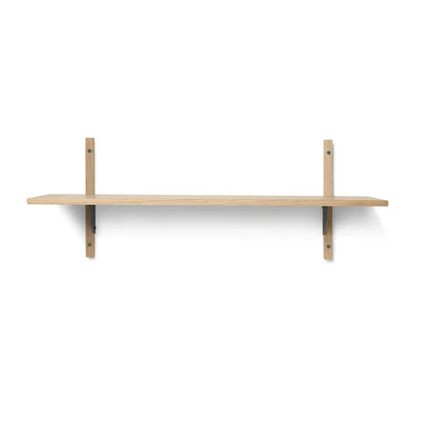 ferm LIVING-collectie Houten wandrek Sector Shelf S/W - eiken - zwart Brass