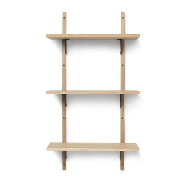 ferm LIVING-collectie Houten wandrek Sector T/N - eiken - zwart Brass