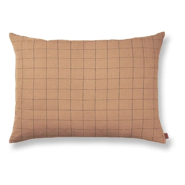 ferm LIVING-collectie Katoenen sierkussen bruin Large Grid