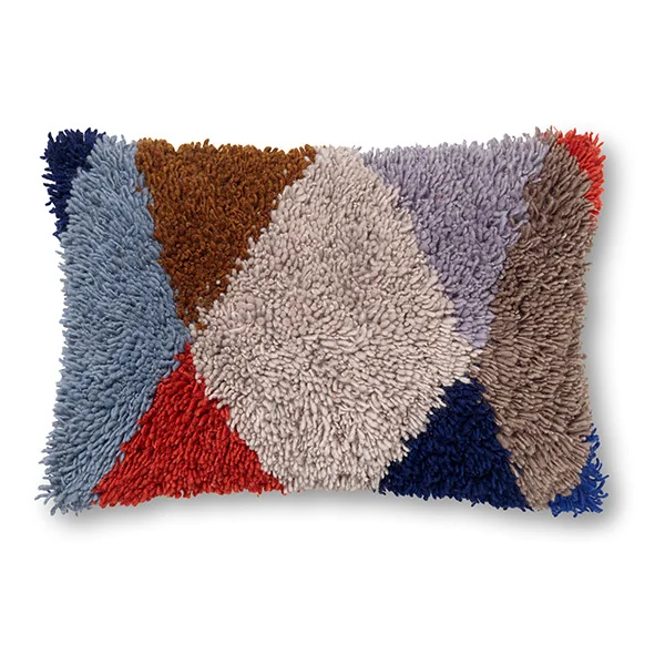 ferm LIVING-collectie Tufted kussen Harlequin multi 40x60 cm