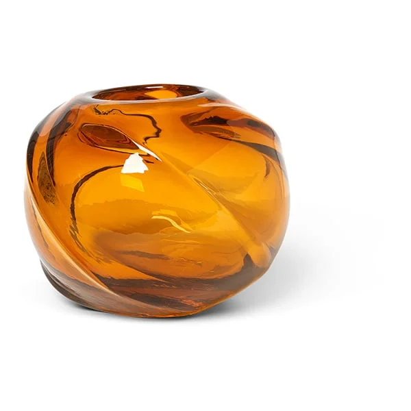 ferm LIVING-collectie Vaas Water Swirl rond Amber