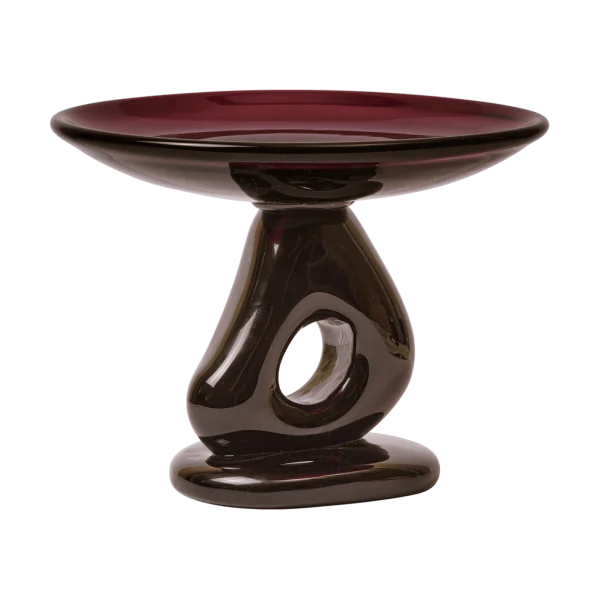 Ferm Living Damo glass centerpiece schotel Ø30 cm Dark grape