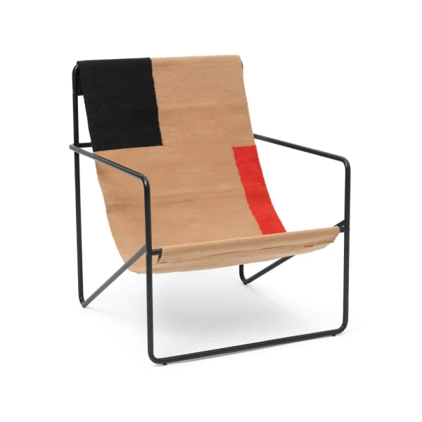 Ferm Living Desert loungefauteuil block, zwart frame