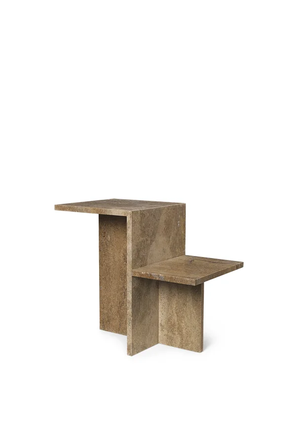 ferm LIVING Distnict Bijzettafel - Travertine dark brown