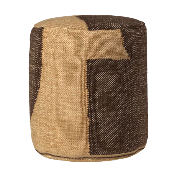 ferm LIVING Forene cylinder pouf zitpoef Ø38x42 cm Tan-Chocolate