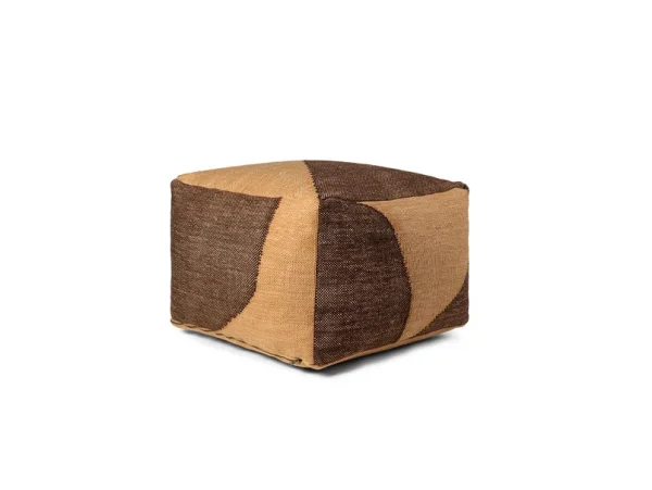ferm LIVING - Forene Square Poef Tan/Chocolate