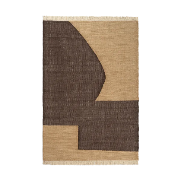 ferm LIVING Forene vloerkleed Tan-Chocolate, 140x200 cm