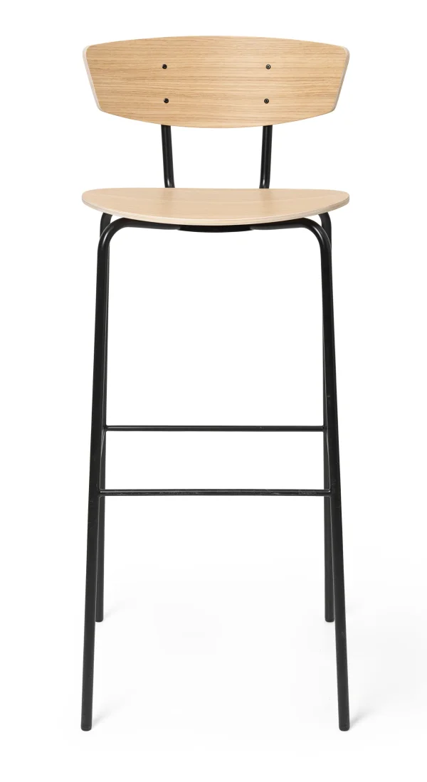 ferm LIVING Herman Barstoel - wit geolied - eiken - Zithoogte 78 cm