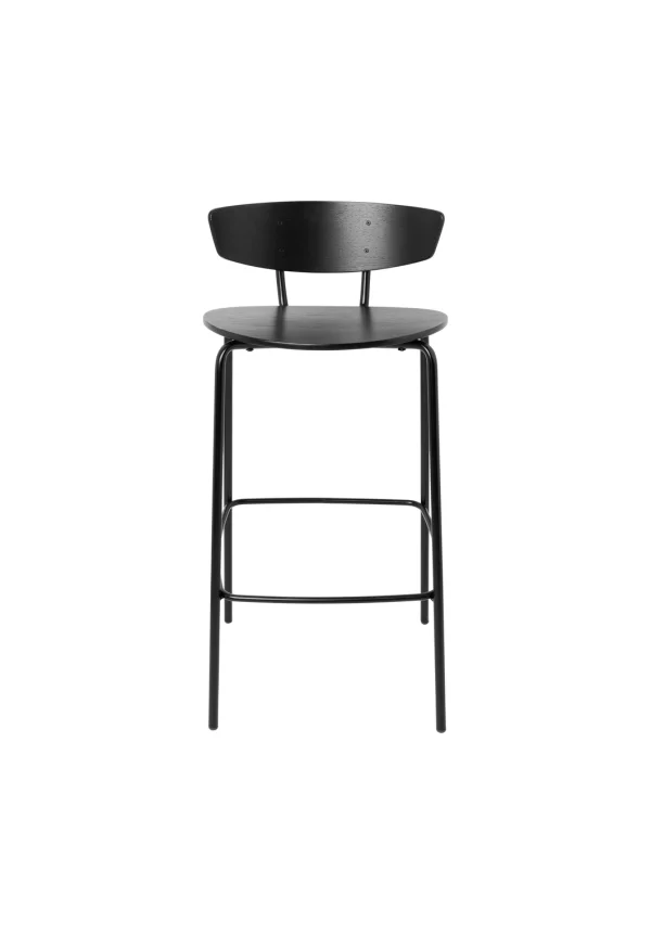 ferm LIVING Herman Barstoel - zwart - eiken - Zithoogte 64 cm