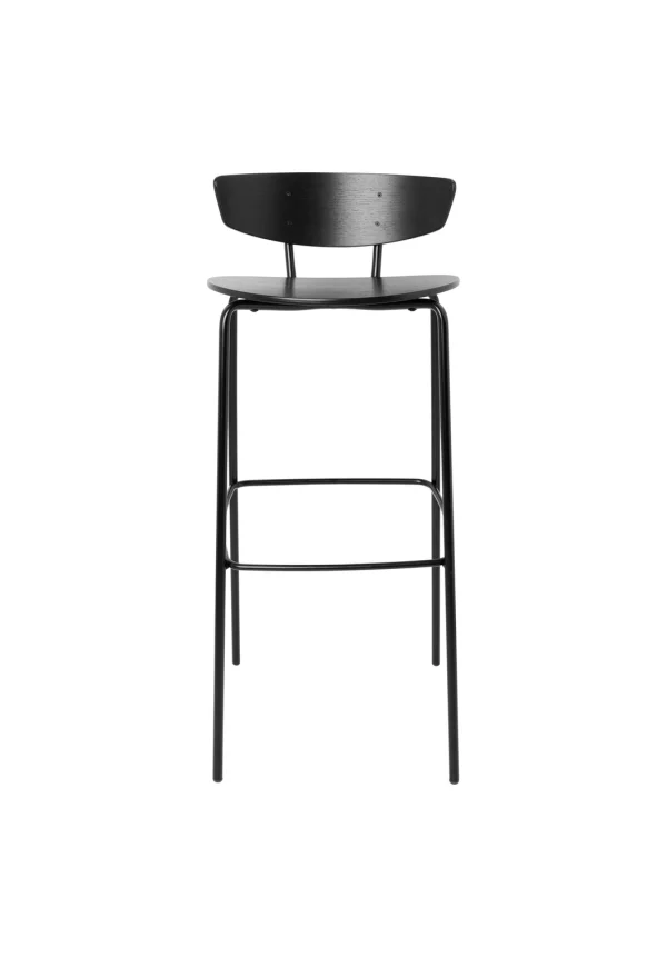 ferm LIVING Herman Barstoel - zwart - eiken - Zithoogte 78 cm