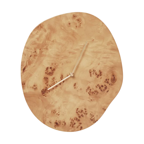 Ferm Living Melt wandklok 28x33 cm Natural burl