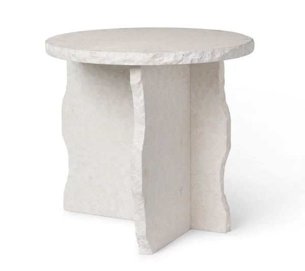 ferm LIVING Mineral Sculptural Tafel 52 x 52 cm - Bianco Curia-Marmer, wit