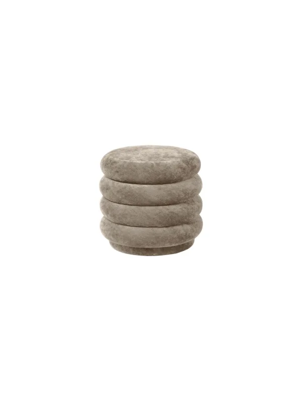 ferm LIVING Poef rond - beige - klein