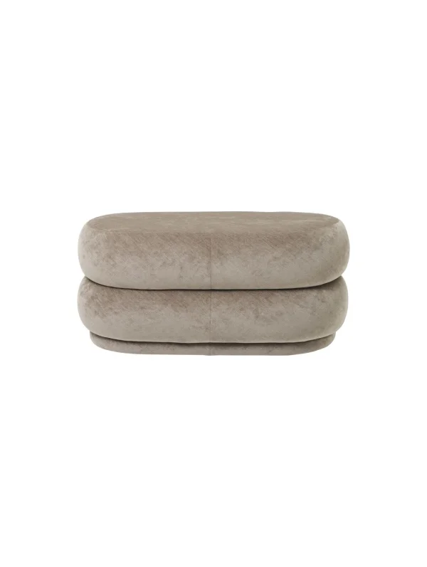 ferm LIVING Poef rond - beige - medium