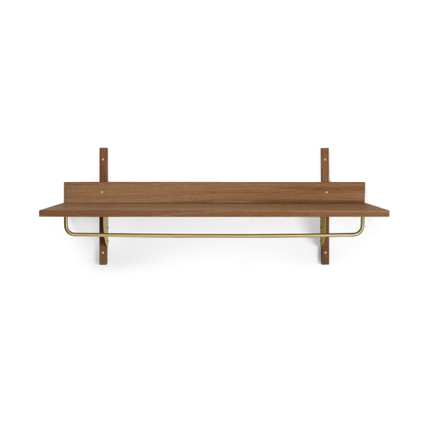 ferm LIVING Sector plank met stang 37x87 cm Smoked Oak, brass