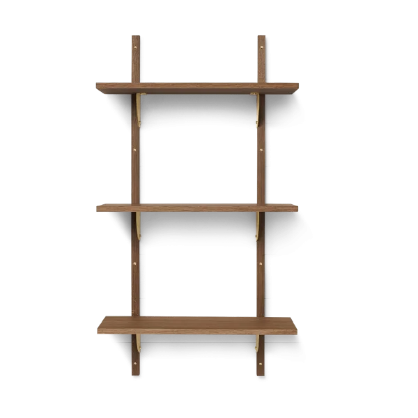 ferm LIVING Sector plank triple narrow Smoked Oak, brass