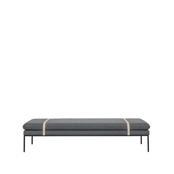 ferm LIVING Turn Daybed stof fiord by kvadrat light grey, zwart onderstel