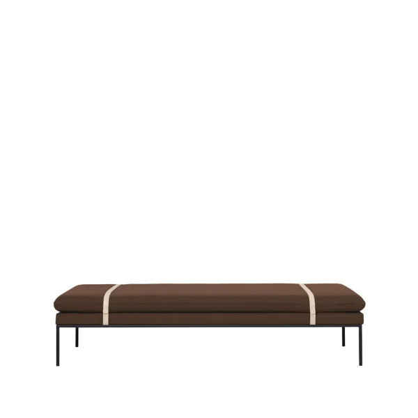 ferm LIVING Turn Daybed stof fiord by kvadrat roest, zwart onderstel