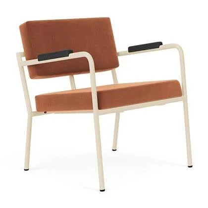 FÉST Monday fauteuil met amleuning sand|zwart Royal 160 magnolia