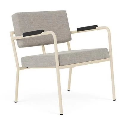 FÉST Monday fauteuil met amleuning sand|zwart Sydney 22 beige