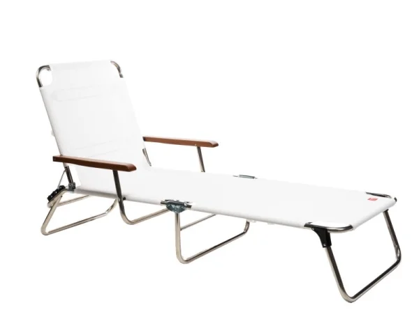 Fiam Amigo met armleuningen - ligstoel - wit - Armleuning Robinie