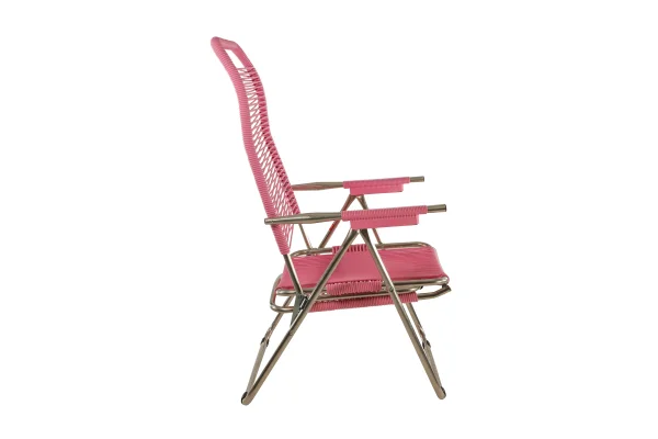 Fiam Spaghetti ligstoel - roze - aluminium