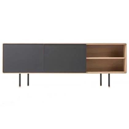 Fina dressoir tv-meubel 180x45 whitewash|zwart