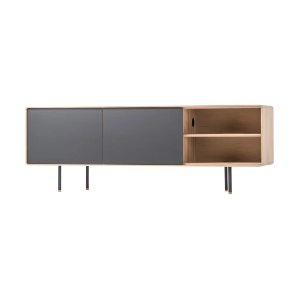 Fina sideboard houten dressoir linoleum nero whitewash - 180 x 45 cm