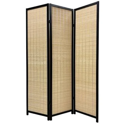 Fine Asianliving Bamboe Room Divider Black 3 Panel W135xH180cm