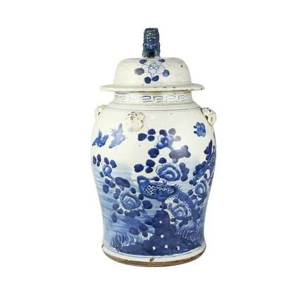 Fine Asianliving Chinese Gemberpot Blauw Wit
