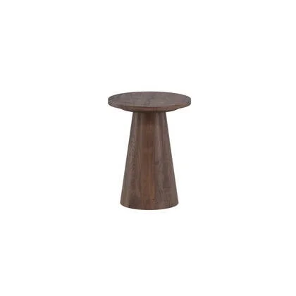 Fjôrd - Bijzettafel Rond - Donkerbruin MDF - 35x35x45cm - Lanzo