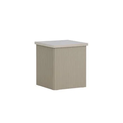 Fjôrd - Bijzettafel Vierkant - Beige MDF - 40x40x45cm - Lenox