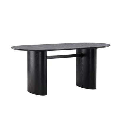 Fjôrd - Eettafel Zwart Ovaal - 180x90x75cm - Isolde