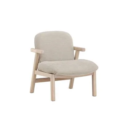 Fjôrd - Fauteuil Beige|Whitewash Stof - 67x74x77cm - Rile