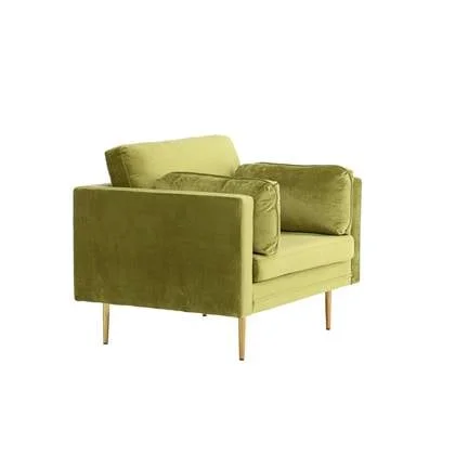 Fjôrd - Fauteuil Groen|Goud - Velvet - Boom