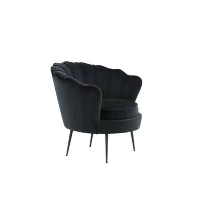 Fjôrd - Fauteuil Zwart - Velvet - Calais