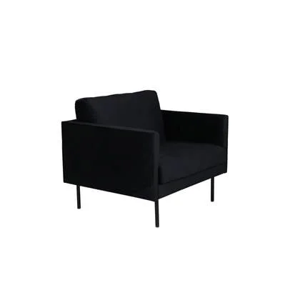 Fjôrd - Fauteuil Zwart - Velvet - Zoom