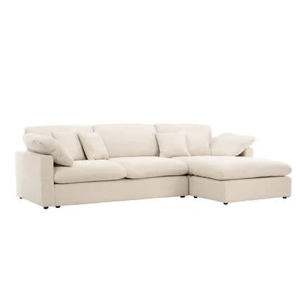 Fjôrd - Hoekbank Beige Stof - 297x182x85cm - Amalfi