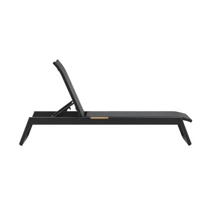 Fjôrd - Lounge Ligbed Zwart|Teak - Mexico