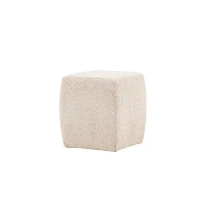 Fjôrd - Poef Beige Stof - 40x40x45cm - Neapel