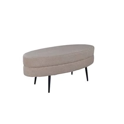 Fjôrd - Poef Beige|Zwart - Teddy - Otto