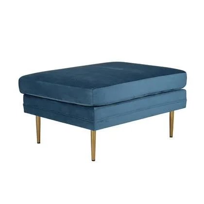 Fjôrd - Poef Blauw|Goud - Velvet - Boom