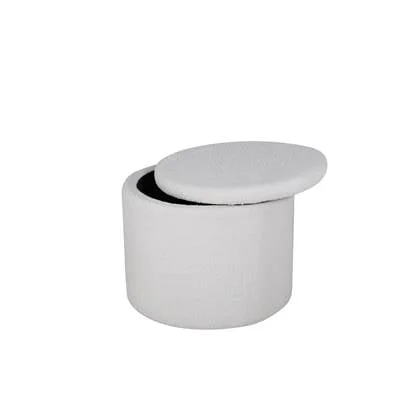 Fjôrd - Poef Wit Met Opbergruimte - Teddy - Dunken