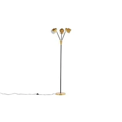 Fjôrd - Vloerlamp Zwart|Brass - 3-lichts - Vifta