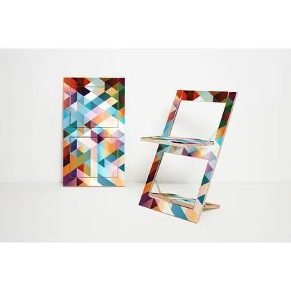 Fläpps Klapstoel - Criss Cross Red (aan beide zijden bedrukken)