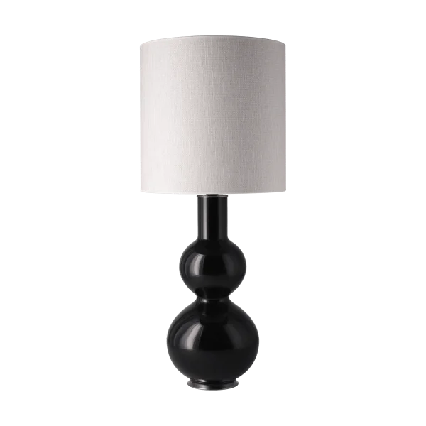 Flavia Lamps Augusta tafellamp zwarte lampvoet Babel Beige M