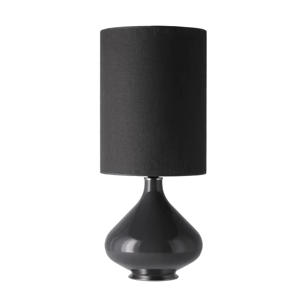 Flavia Lamps Flavia tafellamp grijze lampvoet Lino Negro L