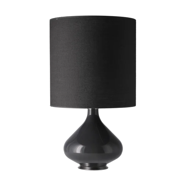 Flavia Lamps Flavia tafellamp grijze lampvoet Lino Negro M