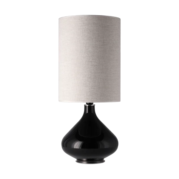 Flavia Lamps Flavia tafellamp zwarte lampvoet London Beige L